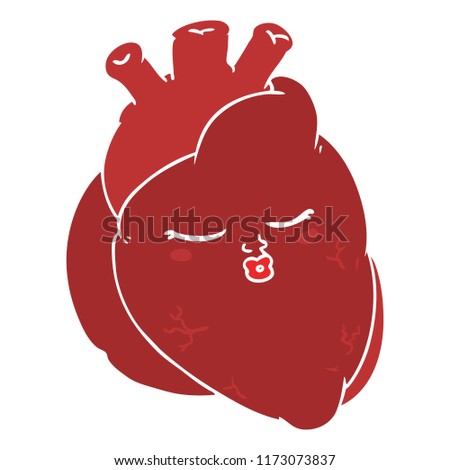 flat color style cartoon heart