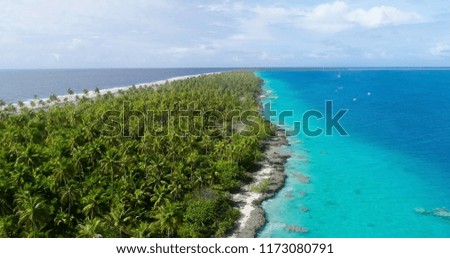 pacific island in aerial view, French Polynesia