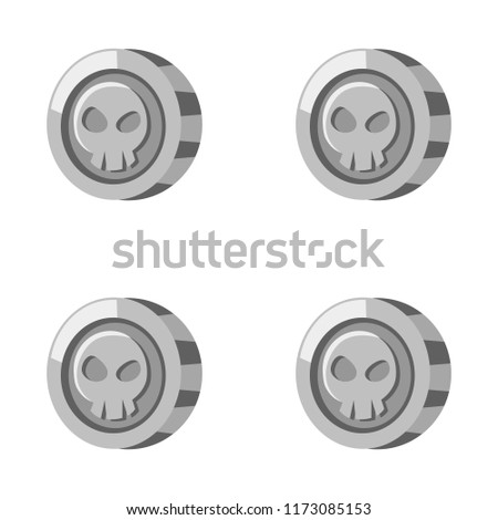 Cartoon vector silver coin seamless pattern