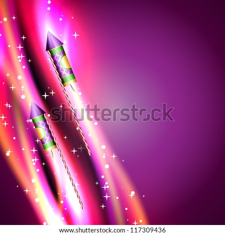 vector shiny rocket firework design