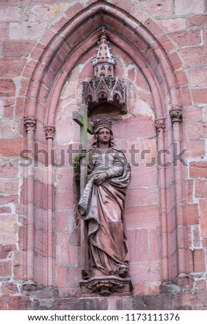 Statue of Sainte Helene in Kayserberg/Alsace/France