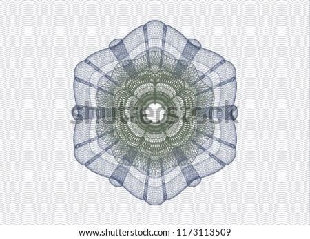Blue and green abstract rosette