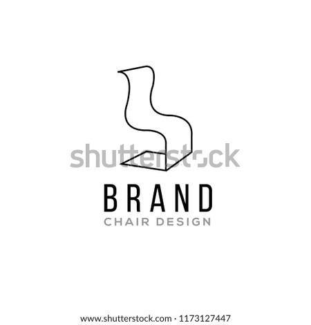 Chair vector logo. Furniture brand identity. Design studio emblem