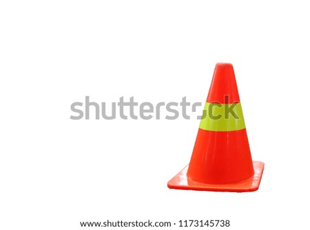Construction cones, traffic cone, plastic traffic cones red and yellow. Traffic cones plastic isolated on white background with clipping path