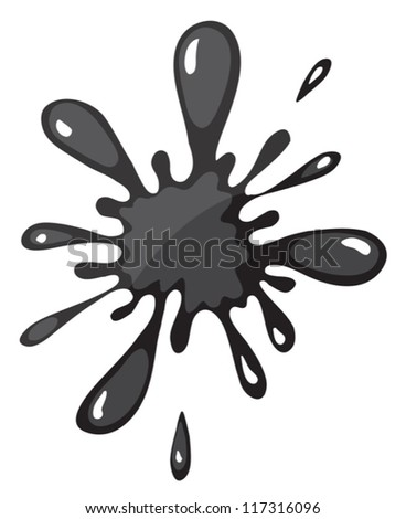 illustration of black color splash on a white background