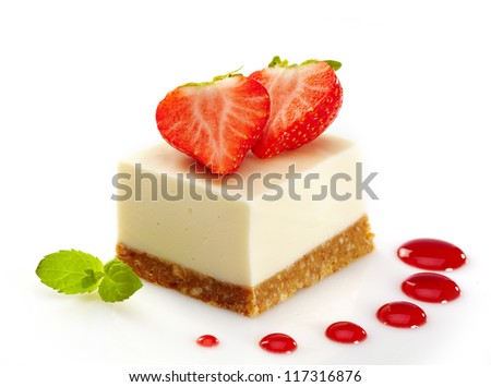 cheesecake with strawberries Royalty-Free Stock Photo #117316876