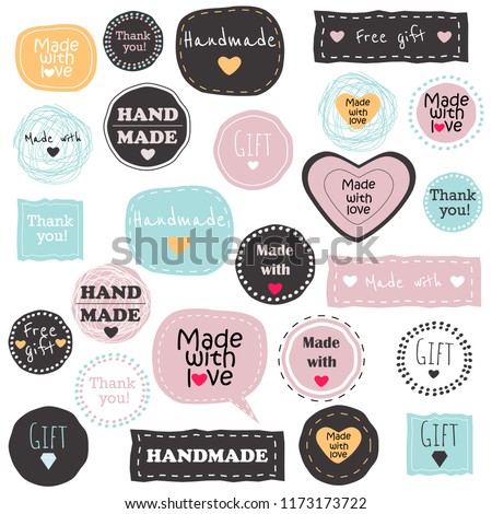 Big set of vector tags and badges with words and phrases. Perfect for your business. Royalty-Free Stock Photo #1173173722