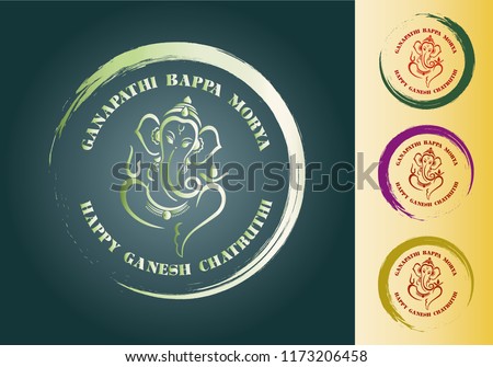 lord ganesh chaturthi vector badge