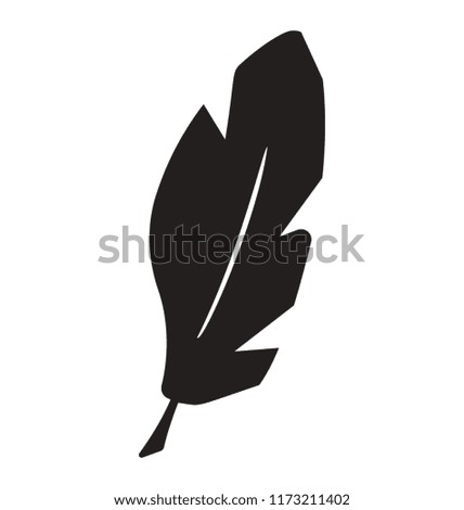 Bird feather glyph vector icon