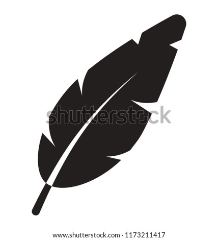 Bird feather glyph vector icon