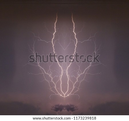 Summer storm bringing thunder, lightnings and rain
