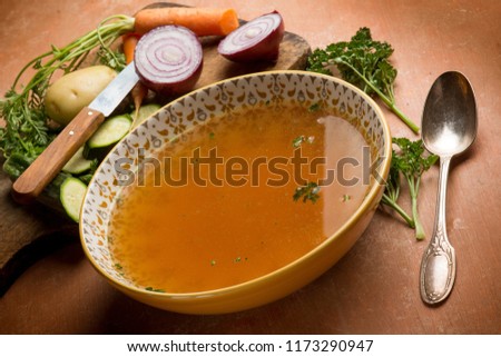 vegetables broth with ingredients