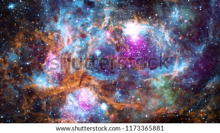 Starry deep outer space - nebula and galaxy. Elements of this image furnished by NASA.