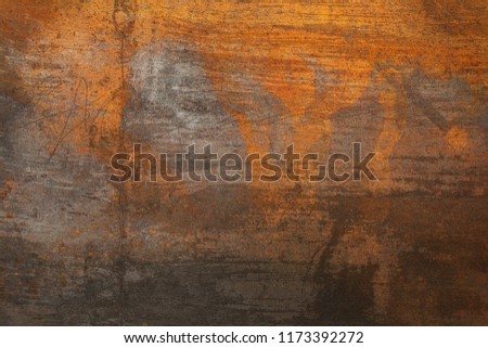 Old rusty metal plate grunge background.
