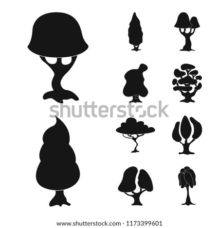 Isolated object of tree and nature symbol. Collection of tree and crown stock symbol for web.