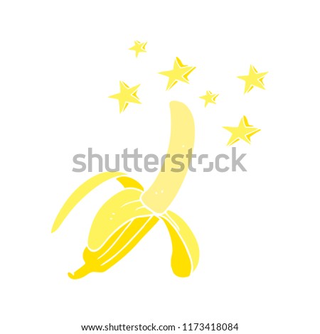 flat color illustration of amazing banana