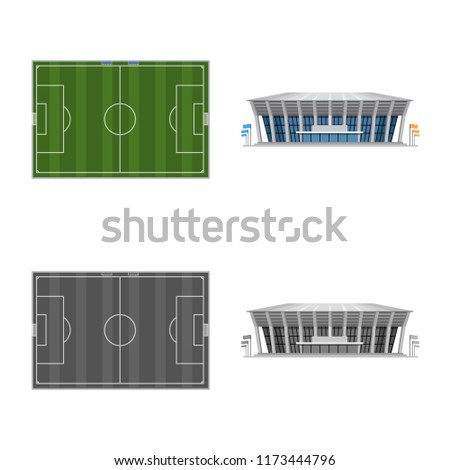 Isolated object of soccer and gear symbol. Set of soccer and tournament stock symbol for web.