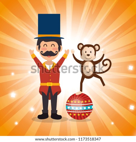 circus presenter with monkey