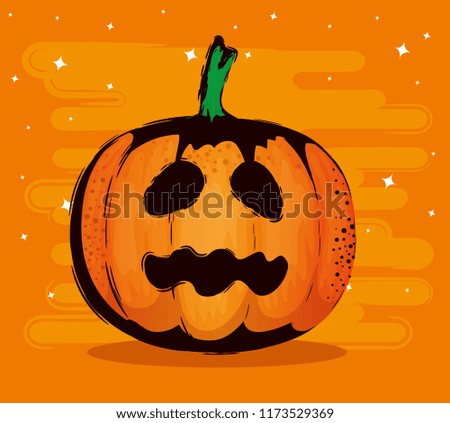 happy halloween card with pumpkin