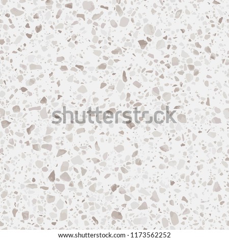 Terrazzo flooring seamless texture. Realistic vector pattern of mosaic floor with natural stones, granite, marble, quartz, concrete. Classic Italian floor. Repeatable design for decor, render, print Royalty-Free Stock Photo #1173562252
