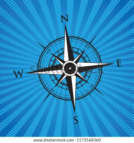 blue compass background