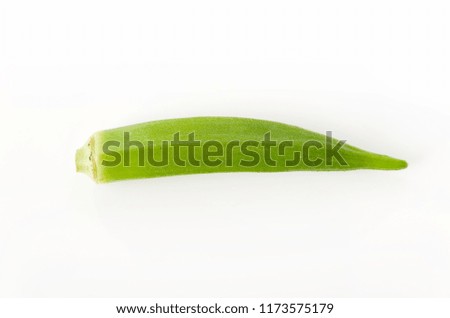 fresh okra isolated on a white background