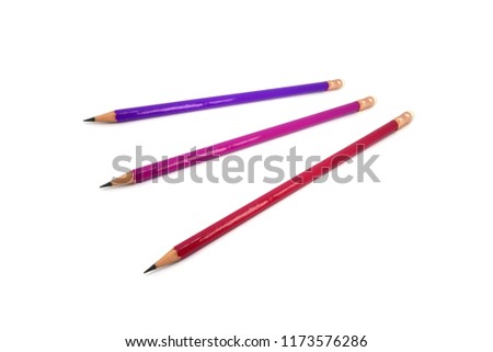 Colorful pencils isolated from white background.