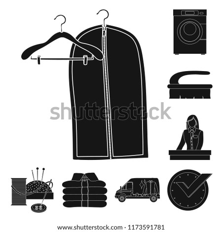 Vector illustration of laundry and clean symbol. Collection of laundry and clothes stock symbol for web.
