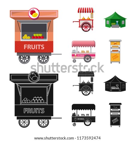 Isolated object of market and exterior icon. Collection of market and food stock symbol for web.
