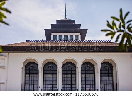 Gedung Sate, a famous landmark of Bandung City, capital of West Java Province, Indonesia. It is a heritage building that used as provincial government office.