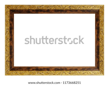 brown and golden frame on a white background, isolated
