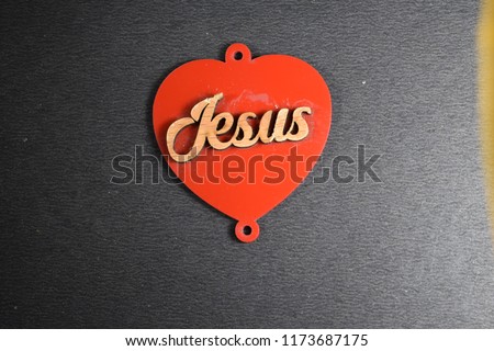 Jesus word on the heart Royalty-Free Stock Photo #1173687175