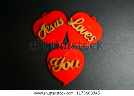 Jesus loves you word written on the heart 