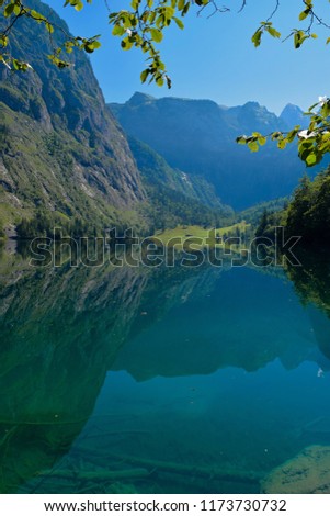 REFLECTION IN THE LAKE, BAVARIA, GERMANY