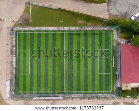 Amazing drone view football area in turkey