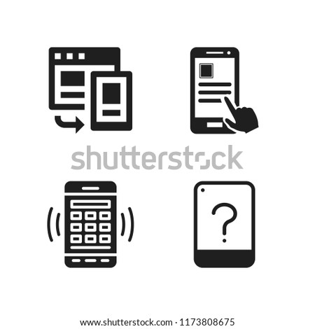 cellphone icon. 4 cellphone vector icons set. responsive, smartphone and smartphone app icons for web and design about cellphone theme