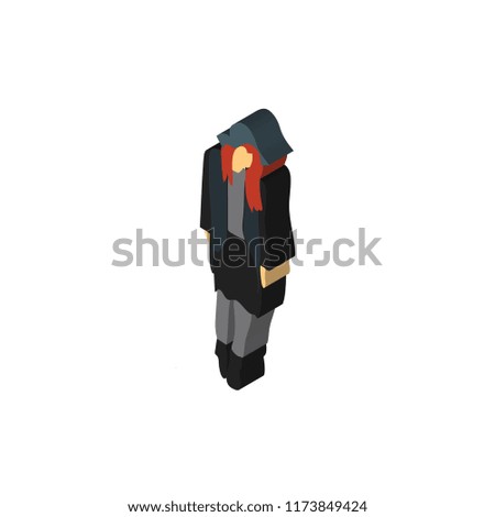 Woman isometric left top view 3D icon