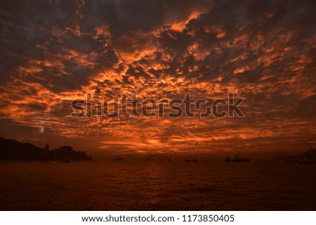 Beautiful Sunset Sky of Hong Kong