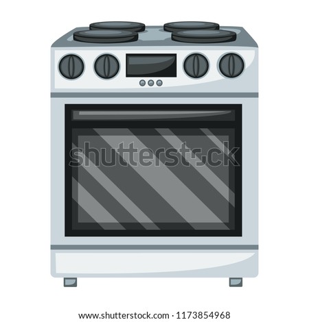 Home Appliances Vector Drawings. Cartoon Illustration of a Stove on a White Background Royalty-Free Stock Photo #1173854968