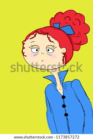 Cartoon patient young girl character vector