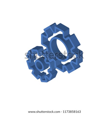 Cogwheel isometric left top view 3D icon
