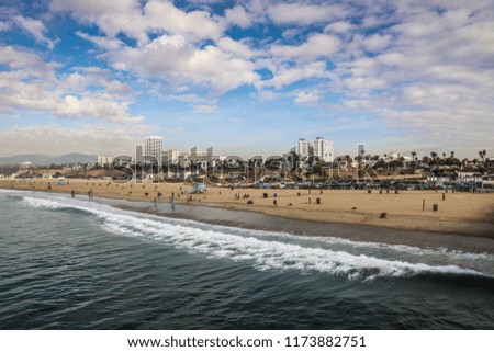 Santa Monica beach on a winter day