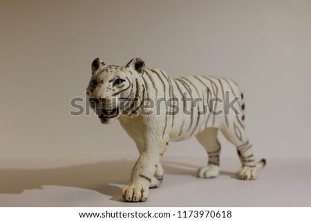 White tiger model isolated on white background