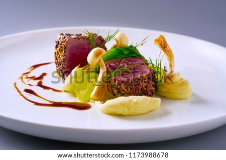 Beautiful and tasty food on a plate Royalty-Free Stock Photo #1173988678