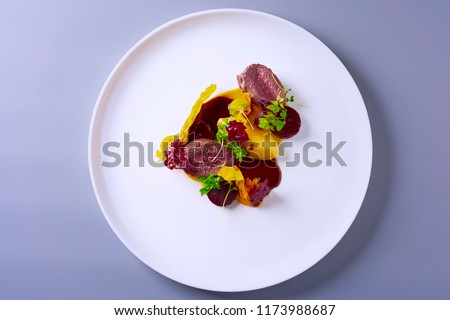 Beautiful and tasty food on a plate Royalty-Free Stock Photo #1173988687
