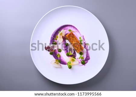 Beautiful and tasty food on a plate Royalty-Free Stock Photo #1173995566