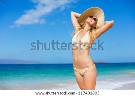 Smiling Beautiful Woman at the Beach
