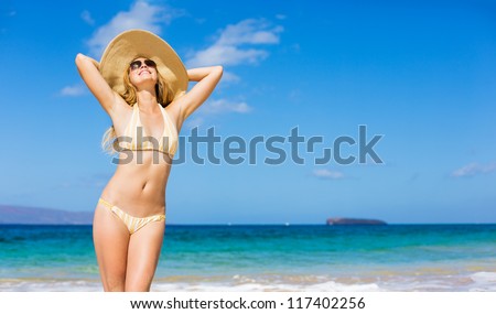 Smiling Beautiful Woman at the Beach
