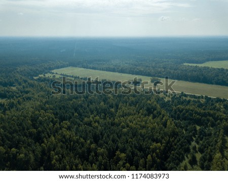 drone image. aerial view of rural area with fields and forests. textured background. sunny autumn day in latvia