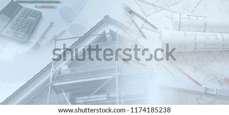 architecture plans banner background Royalty-Free Stock Photo #1174185238